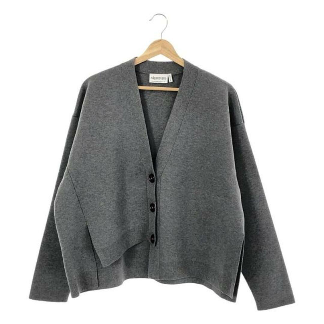 【新品】  nagonstans / ナゴンスタンス | asymmetry-hem cardigan / アシンメトリー カシミヤ ブレンド カーディガン | M | グレー | レディースレディース