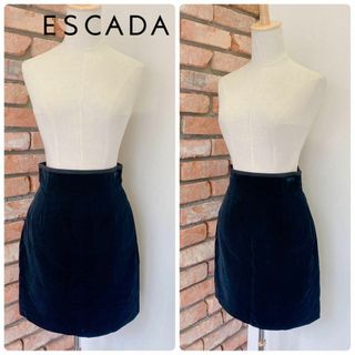 エスカーダ(ESCADA)の2495未使用 ESCADA エスカーダ ベロア スカート ブラック(ひざ丈スカート)