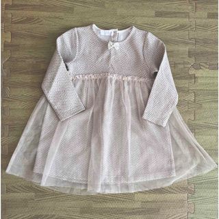 ザラキッズ(ZARA KIDS)のZARA ザラ キッズ 長袖 ワンピース104 チュール ラメ(ワンピース)