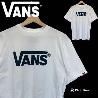 バンズボルト(VANS VAULT)の2561美品1回 Vans バンズ ロゴ Tシャツ L ホワイト ブラック(Tシャツ/カットソー(半袖/袖なし))