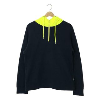 ソフネット(SOPHNET.)のSOPHNET. / ソフネット | HALF ZIP PULL OVER HOODY / ハーフジップ バイカラー スウェット パーカー | S | ネイビー/イエロー | メンズ(スウェット)