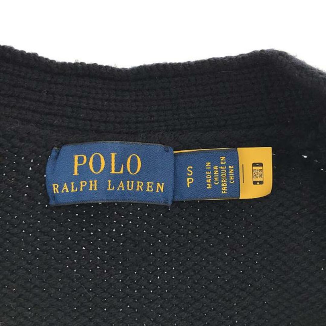 【美品】 POLO RALPH LAUREN / ポロラルフローレン | レタードニット カーディガン | S | ネイビー/イエロー | レディース