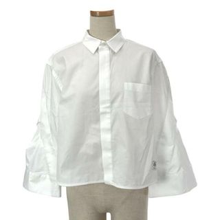 サカイ(sacai)のsacai / サカイ | 2023SS | Thomas Mason Cotton Poplin Shirt /  コットンポプリン シャツ | 1 | ホワイト | レディース(シャツ/ブラウス(長袖/七分))