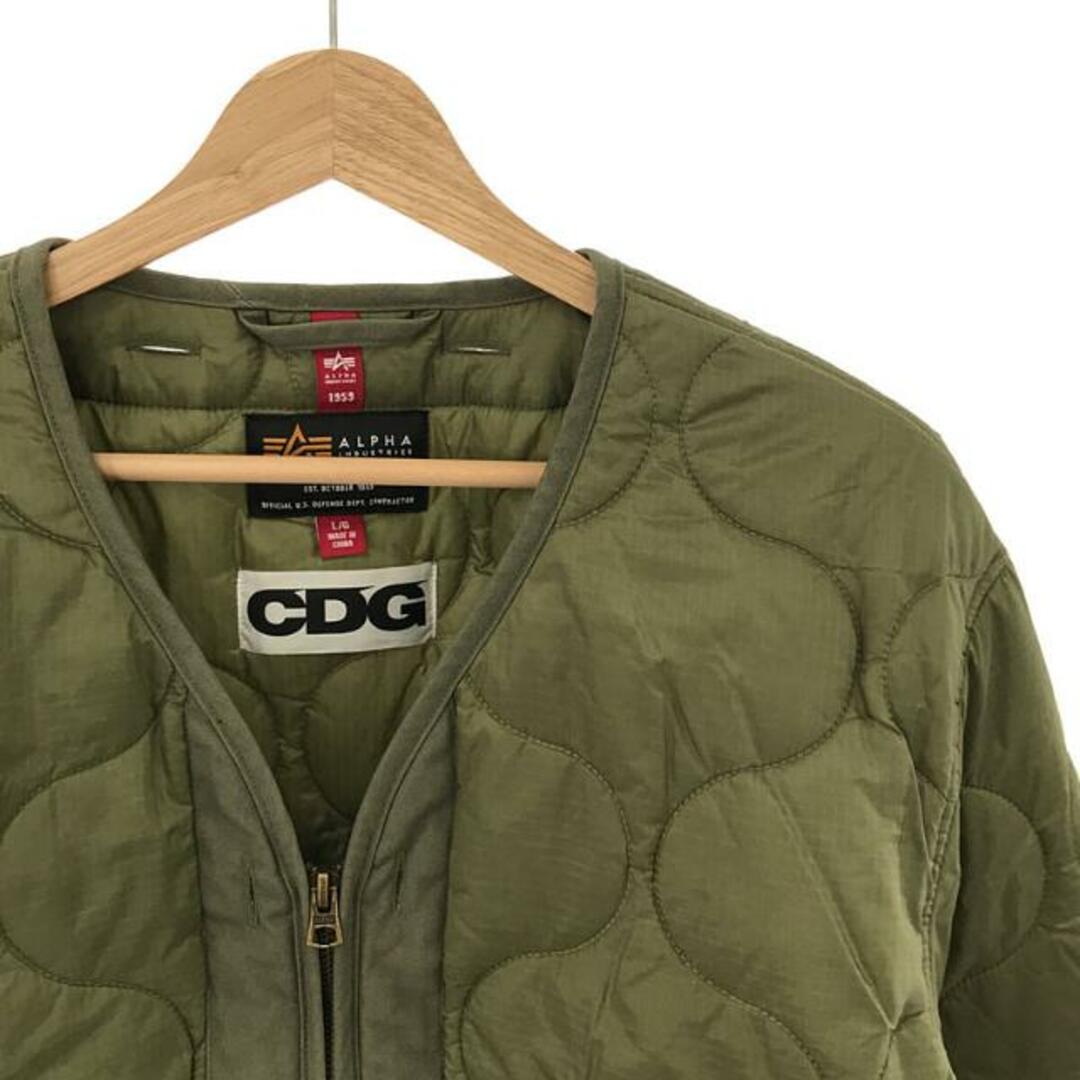 COMME des GARCONS(コムデギャルソン)のCOMME des GARCONS / コムデギャルソン | AD2023 | CDG × ALPHA INDUSTRIES バックロゴプリント キルティング ライナージャケット | L | カーキ | メンズ メンズのジャケット/アウター(その他)の商品写真