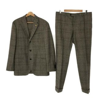 ラルディーニ(LARDINI)のLARDINI / ラルディーニ | ウール グレンチェック 3B テーラードジャケット スラックス セットアップ スーツ | 52 | グレー | メンズ(その他)