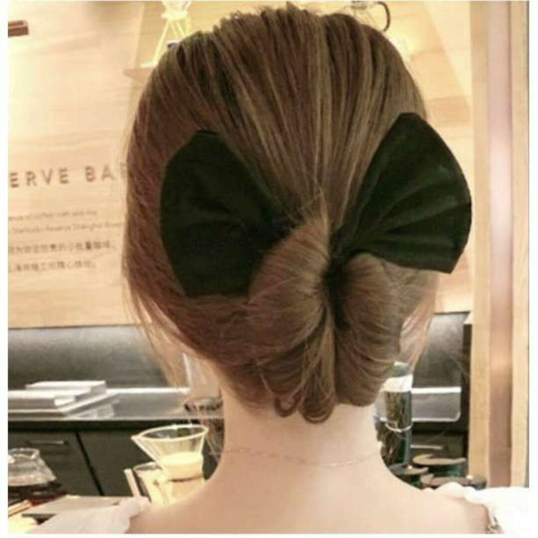 【数量限定】 デフトバン お団子ヘアメーカー シニヨン デニム ブラック レディースのヘアアクセサリー(ヘアゴム/シュシュ)の商品写真