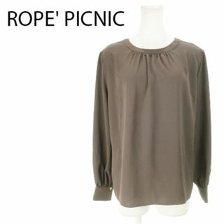 ロペピクニック(Rope' Picnic)のロペピクニック とろみギャザーブラウス 2way 38 茶 231213MN1R(シャツ/ブラウス(長袖/七分))