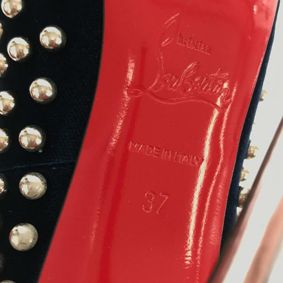 Christian Louboutin(クリスチャンルブタン)の【美品】  Christian Louboutin / クリスチャンルブタン | ベロア スタッズ ヒールパンプス | 37 | ネイビー | レディース レディースの靴/シューズ(ハイヒール/パンプス)の商品写真