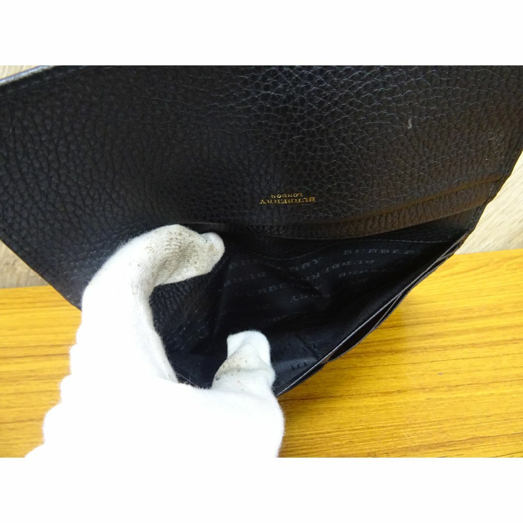 BURBERRY(バーバリー)のK水026/ バーバリー 財布 レザー エンボスチック ブラック メンズのファッション小物(長財布)の商品写真