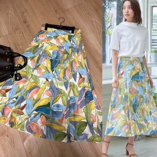 美品 ANAYI 2020 スカート マルチカラー 柄 アナイスカート - ロング