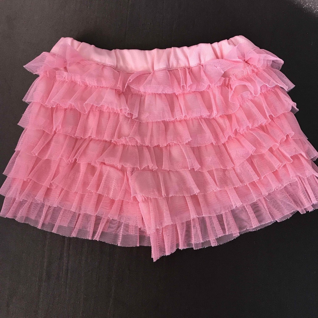 90cm Party Pick 女の子 フリル　レース ショートパンツ ピンク キッズ/ベビー/マタニティのキッズ服女の子用(90cm~)(パンツ/スパッツ)の商品写真