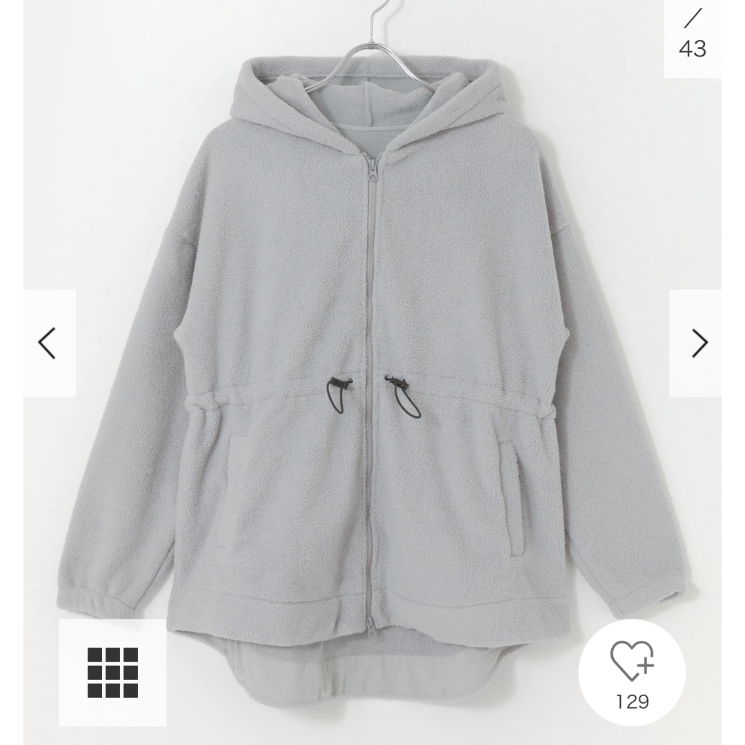 Sonny Label(サニーレーベル)のSLAB Fleece Zip Up【グレー】新品タグ付き他 レディースのトップス(パーカー)の商品写真