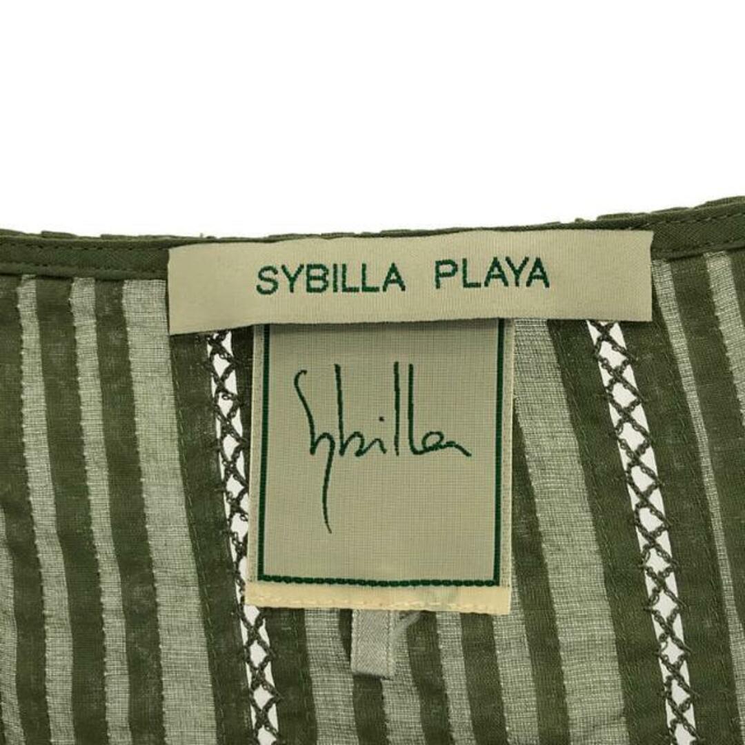 Sybilla(シビラ)のSYBILLA / シビラ | タックデザイン フリルブラウス | M | グリーン | レディース レディースのトップス(シャツ/ブラウス(半袖/袖なし))の商品写真