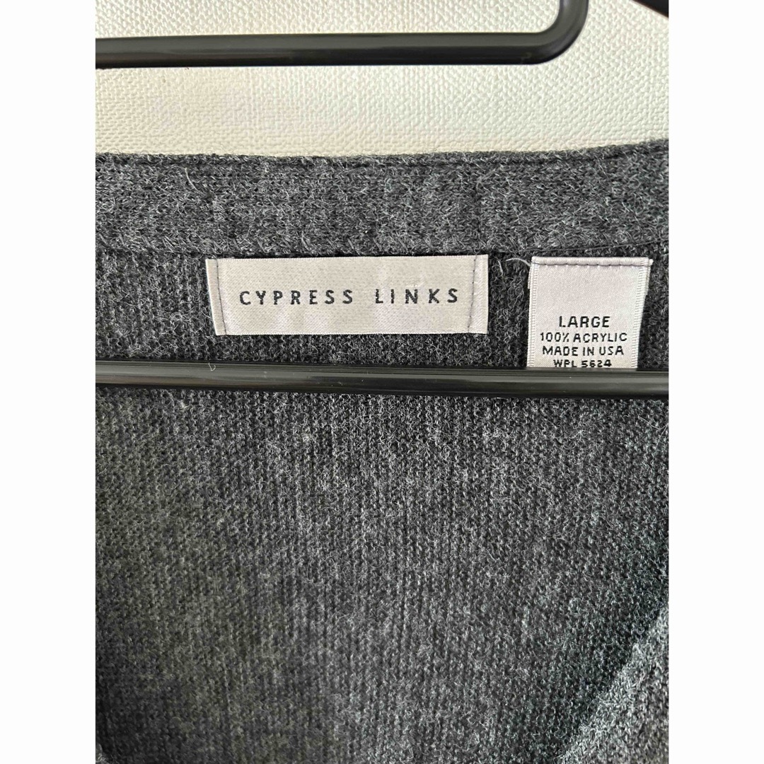 USA製　CYPSESS LINKS カーディガン　アクリル　メンズ Lグレー メンズのトップス(カーディガン)の商品写真