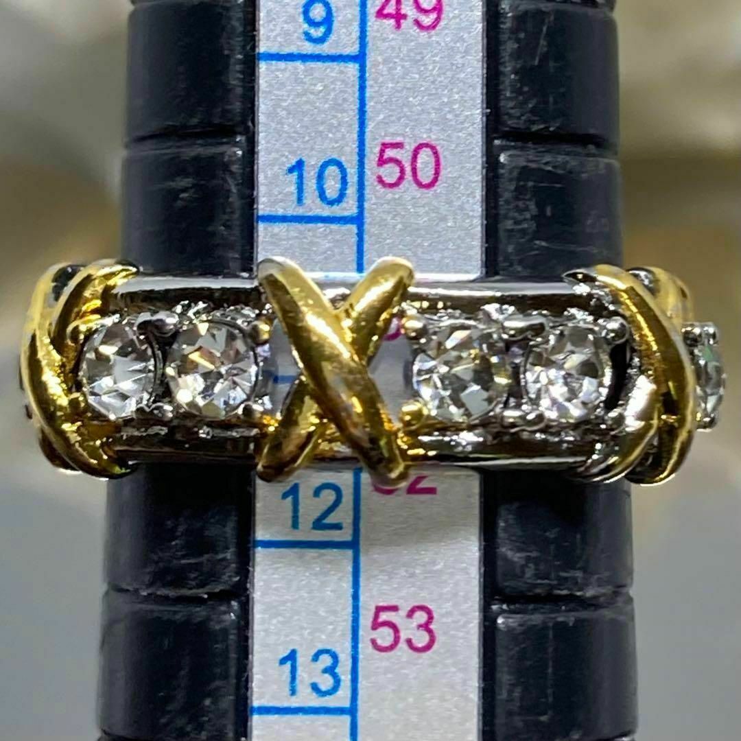 クロス クリスタル リング シルバー ジルコニア かわいい おしゃれ 11号 メンズのアクセサリー(リング(指輪))の商品写真