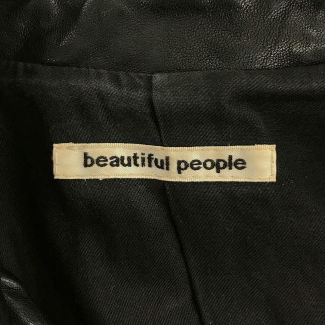 beautiful people(ビューティフルピープル)のbeautiful people / ビューティフルピープル | ダブルレザーライダースジャケット | 130 | ブラック | レディース レディースのジャケット/アウター(その他)の商品写真