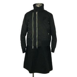 サカイ(sacai)の【美品】  sacai / サカイ | 2022AW | Nylon Twill Mix Coat / MA-1 ドッキング ミリタリー ウール シングルコート | 2 | ブラック | メンズ(その他)