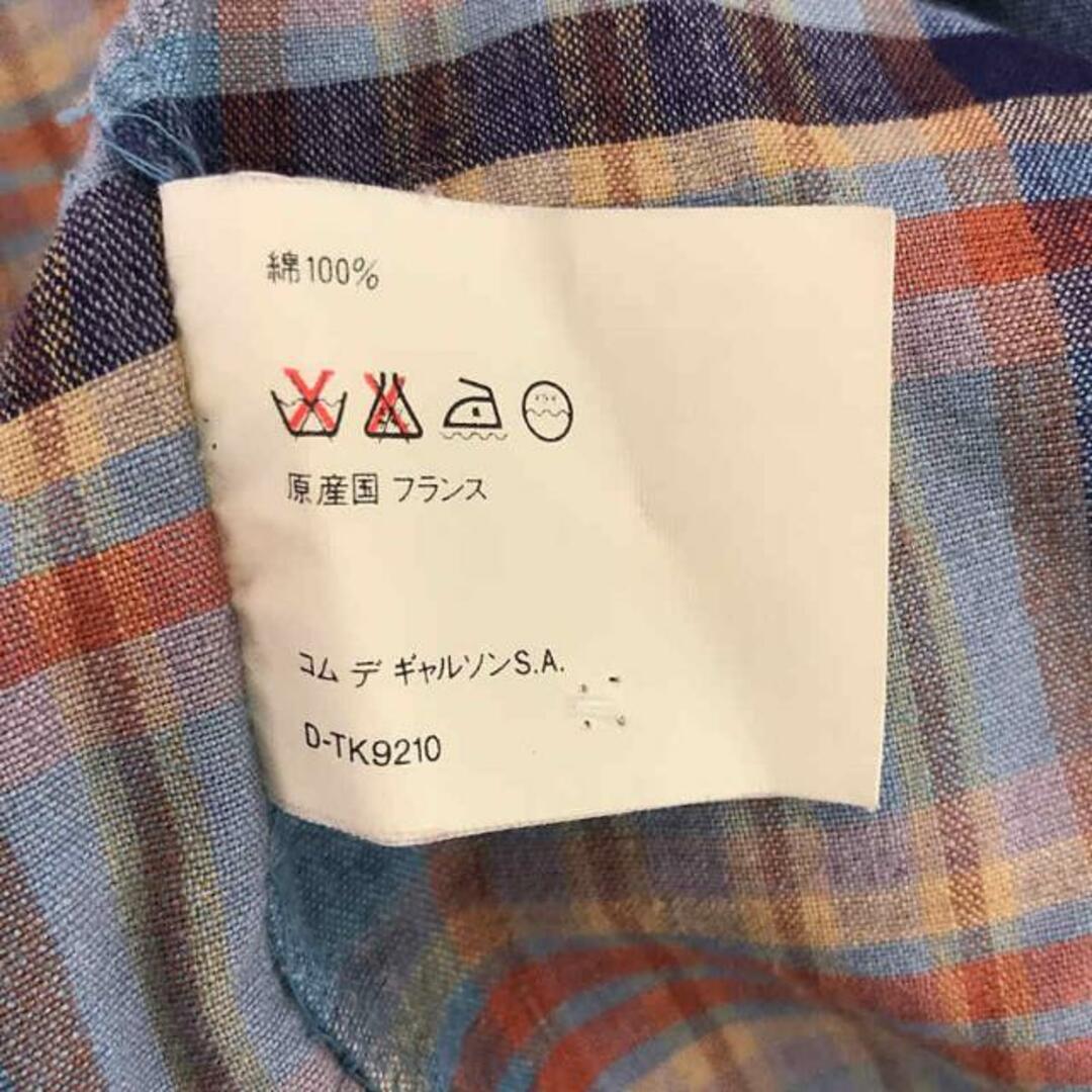 COMME des GARCONS SHIRT(コムデギャルソンシャツ)の【美品】  COMME des GARCONS SHIRT / コムデギャルソンシャツ | コットン チェック ボタンダウンシャツ | M | ブルー/オレンジ | メンズ メンズのトップス(Tシャツ/カットソー(半袖/袖なし))の商品写真