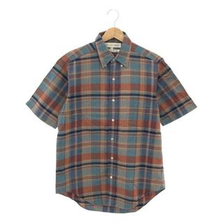 コムデギャルソンシャツ(COMME des GARCONS SHIRT)の【美品】  COMME des GARCONS SHIRT / コムデギャルソンシャツ | コットン チェック ボタンダウンシャツ | M | ブルー/オレンジ | メンズ(Tシャツ/カットソー(半袖/袖なし))