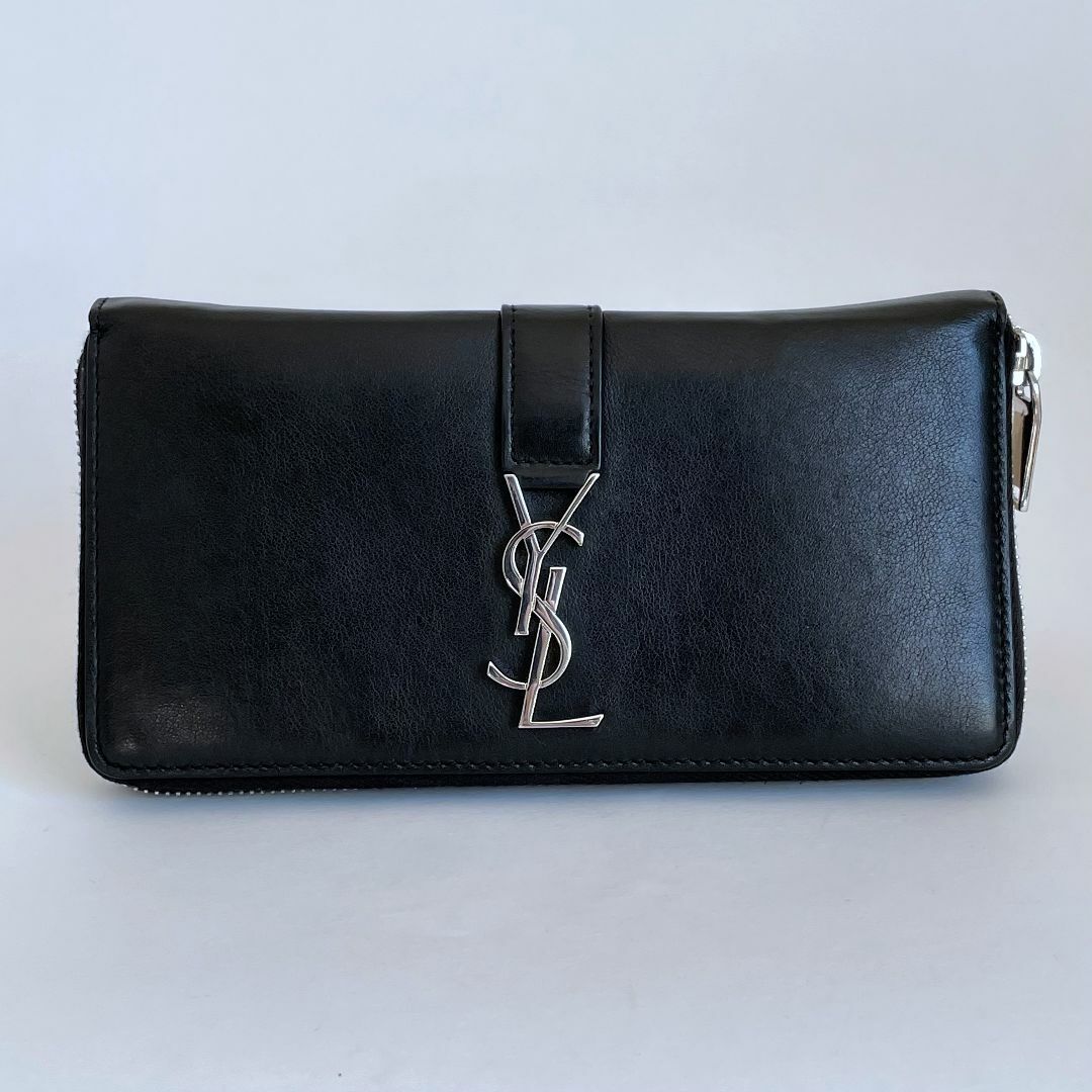 Yves Saint Laurent - YSL イヴ サンローラン レザー ラウンド