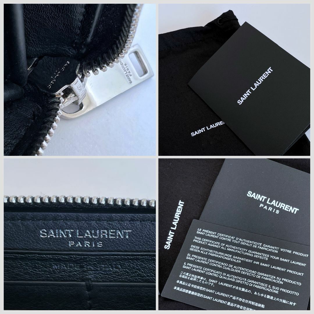 商品一覧 YSL イヴ サンローラン レザー ラウンドファスナー 長財布