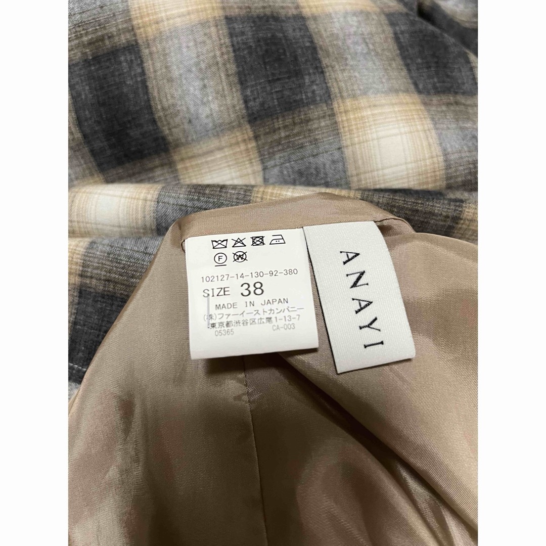 ANAYI(アナイ)のANAYI オンブレチェックシャツ ワンピース 38 レディースのワンピース(ひざ丈ワンピース)の商品写真