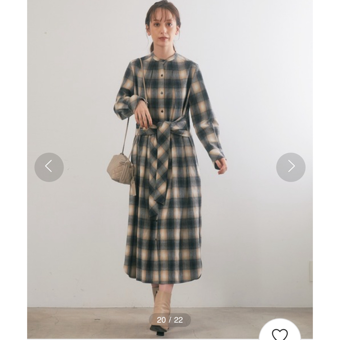 ANAYI(アナイ)のANAYI オンブレチェックシャツ ワンピース 38 レディースのワンピース(ひざ丈ワンピース)の商品写真