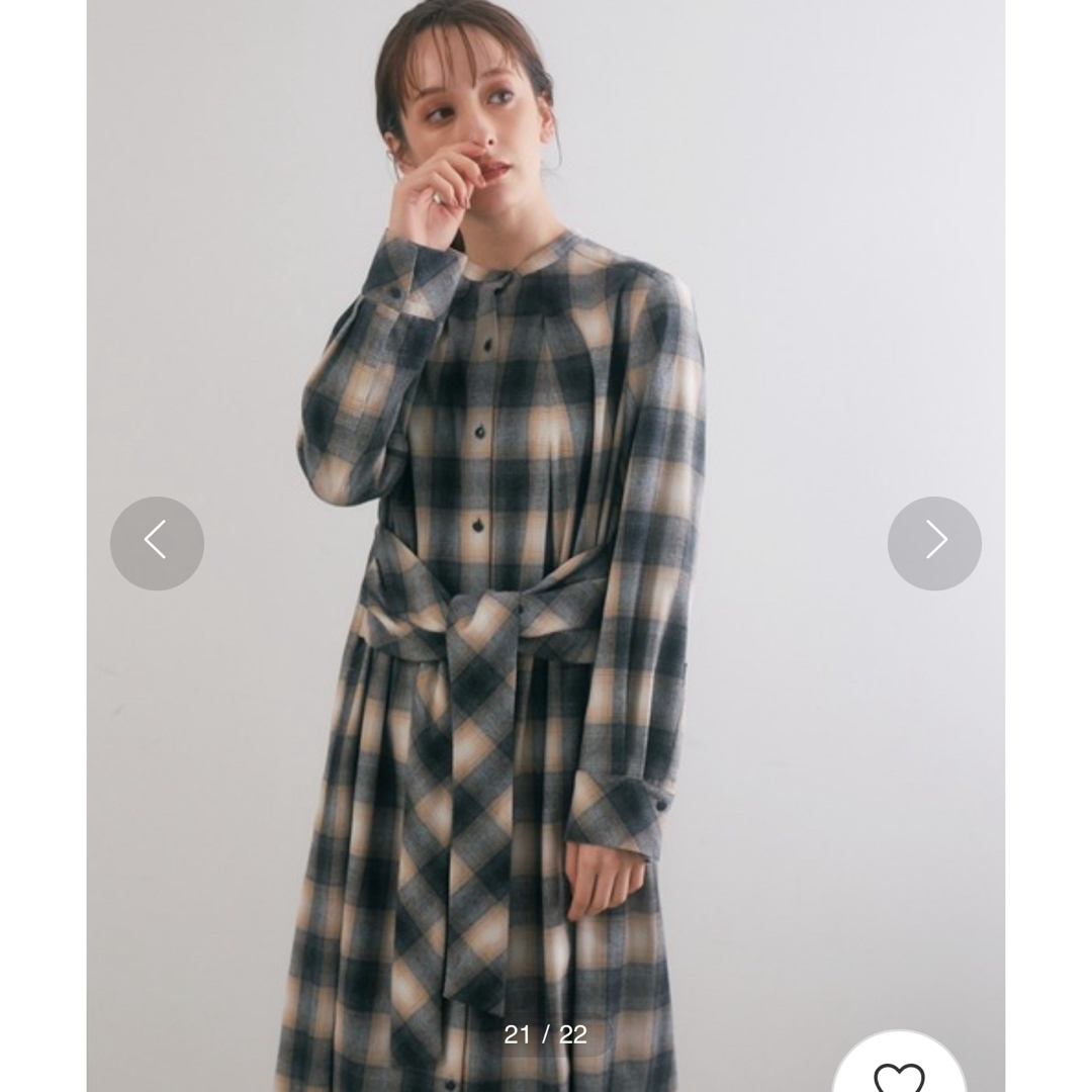 ANAYI(アナイ)のANAYI オンブレチェックシャツ ワンピース 38 レディースのワンピース(ひざ丈ワンピース)の商品写真