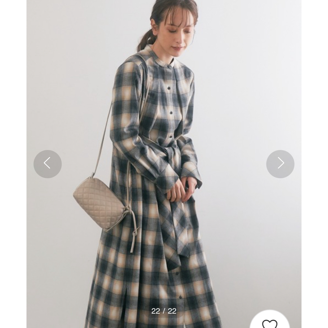 ANAYI(アナイ)のANAYI オンブレチェックシャツ ワンピース 38 レディースのワンピース(ひざ丈ワンピース)の商品写真