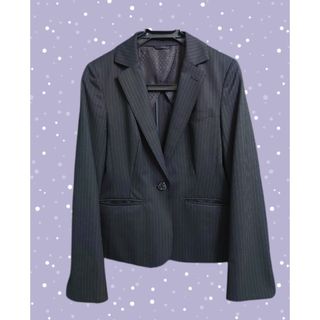 アオヤマ(青山)のエヌライン プレシャス  ストライプ ジャケット ブラック 7号(スーツ)