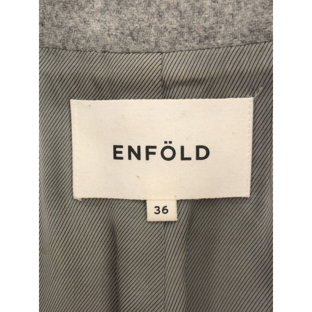 ENFOLD(エンフォルド)のENFOLD エンフォルド 16AW ウールチェスターコート グレー 36 3009A630-1580 レディースのジャケット/アウター(チェスターコート)の商品写真