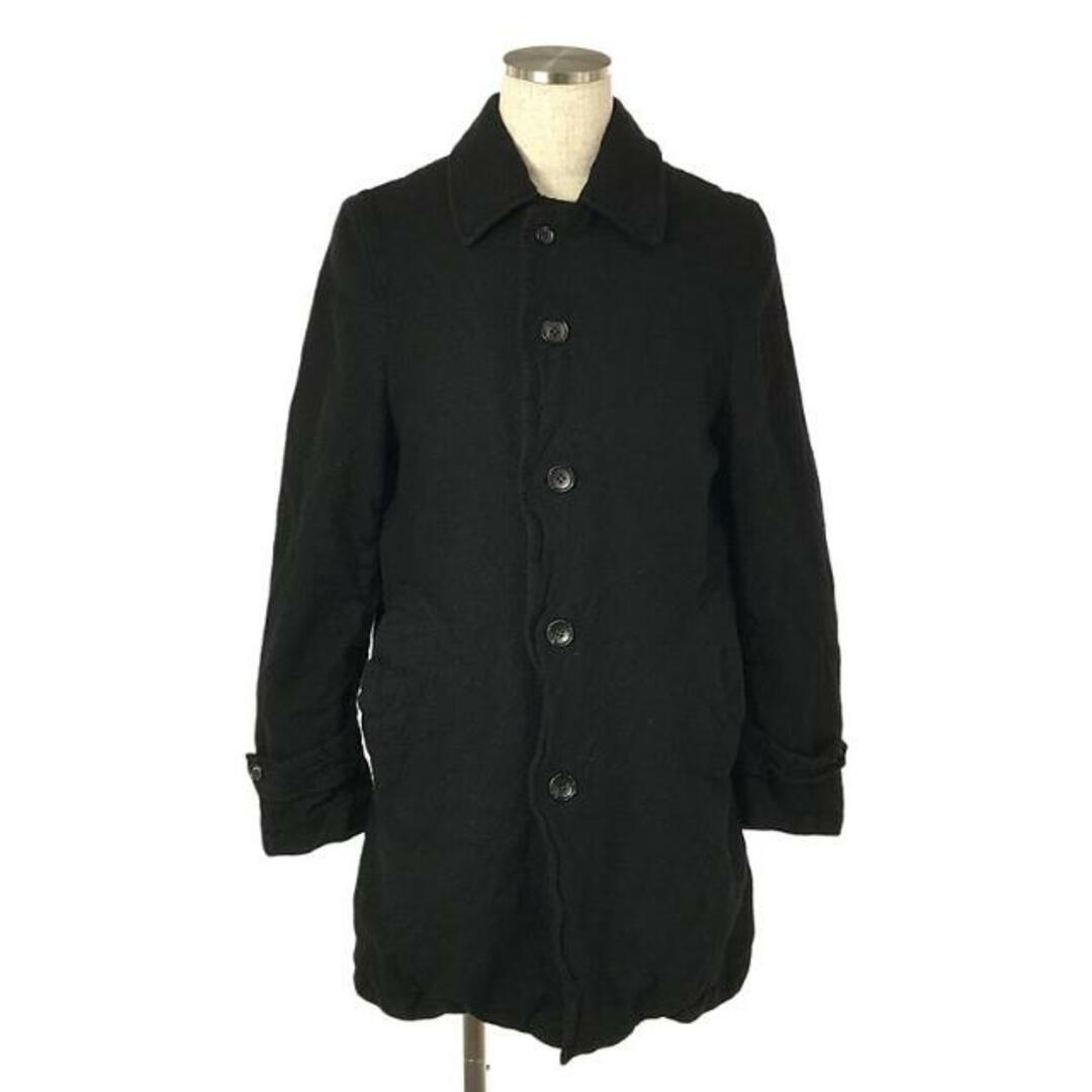 COMME des GARCONS HOMME(コムデギャルソンオム)のCOMME des GARCONS HOMME / コムデギャルソンオム | 2003AW | 総裏地 ウール 縮絨 シングルコート | S | ブラック | メンズ メンズのジャケット/アウター(その他)の商品写真