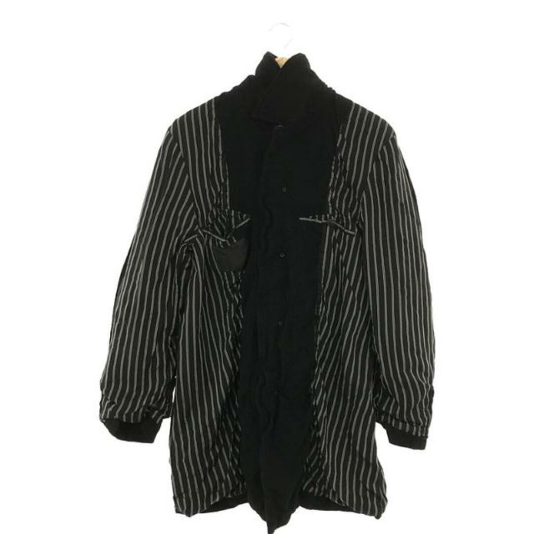 COMME des GARCONS HOMME(コムデギャルソンオム)のCOMME des GARCONS HOMME / コムデギャルソンオム | 2003AW | 総裏地 ウール 縮絨 シングルコート | S | ブラック | メンズ メンズのジャケット/アウター(その他)の商品写真