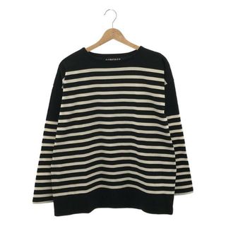 【美品】  AUBERGE / オーベルジュ | × Demi-Luxe BEAMS 別注 ビッグシャルロット ボーダーカットソー | 40 | ブラック/ホワイト | レディース