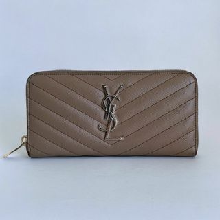 イヴサンローラン(Yves Saint Laurent)のYSL イヴ・サンローラン 長財布 キャビアスキン ラウンドファスナー ベージ(財布)