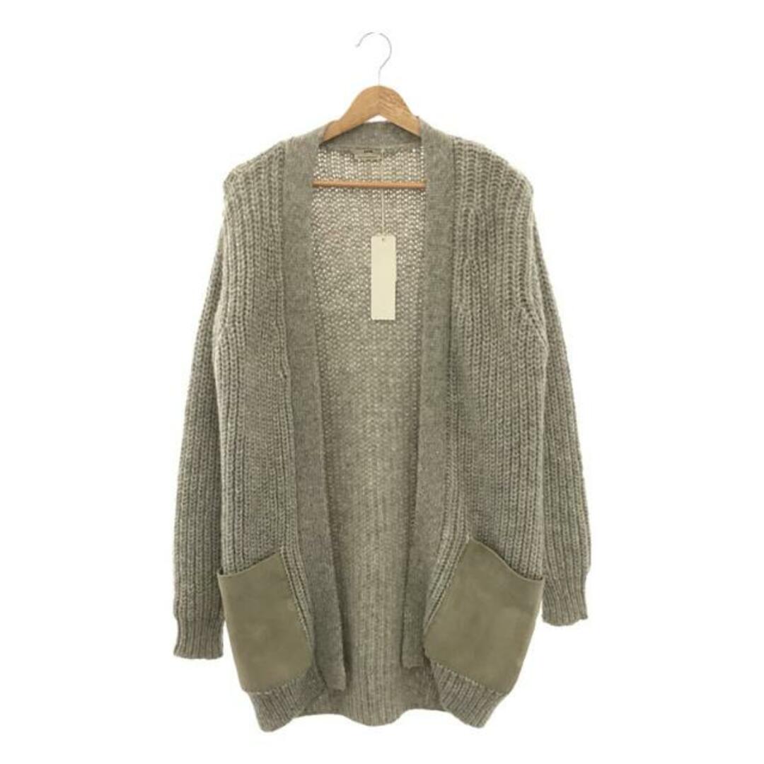 【美品】  EDUN / イードゥン | スエードポケット ウールカーディガン | S | ライトグレー | レディース レディースのトップス(カーディガン)の商品写真