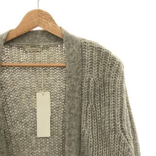 【美品】  EDUN / イードゥン | スエードポケット ウールカーディガン | S | ライトグレー | レディース(カーディガン)