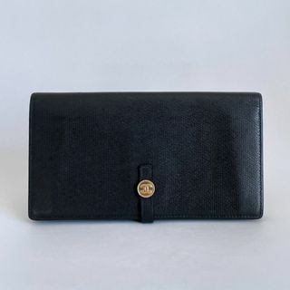 シャネル(CHANEL)のCHANEL シャネル ココボタン 長財布 ダブルホック お札入 ブラック 本革(財布)