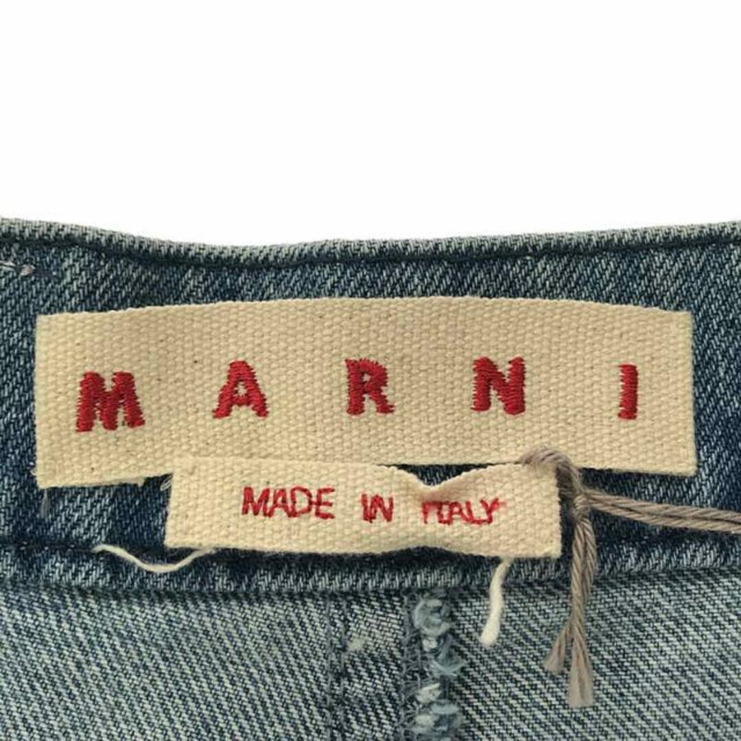 【美品】 MARNI / マルニ | 2021AW | ヴィンテージ加工 レザーパッチ デニム ワイド バギーパンツ | 36 | インディゴ | レディース 【美品】 MARNI / マルニ | 2021AW | ヴィンテージ加工 レザーパッチ デニム ワイド バギーパンツ | 36 | インディゴ | レディース