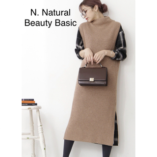 エヌナチュラルビューティーベーシック(N.Natural beauty basic)のN. Natural Beauty Basic ノースリーブニットワンピース(ロングワンピース/マキシワンピース)