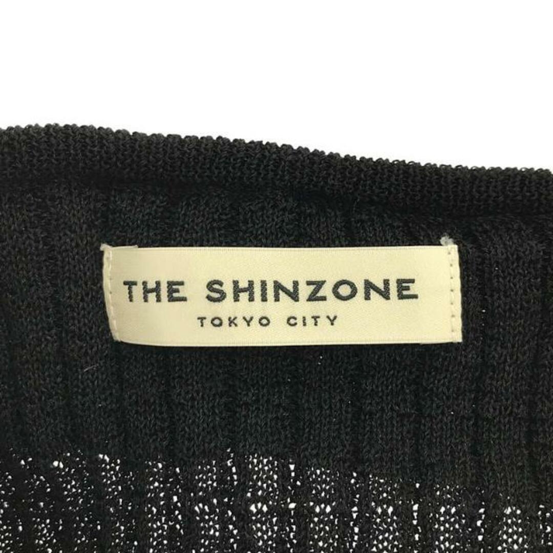 Shinzone(シンゾーン)の【美品】  Shinzone / シンゾーン | フリル リブノースリーブニット | F | ブラック | レディース レディースのトップス(ニット/セーター)の商品写真