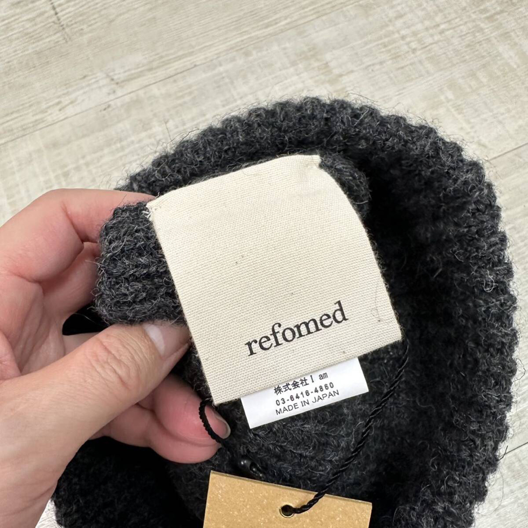 正規取扱店】 23aw 2023 refomed リブ編み ビーニー ニットキャップ