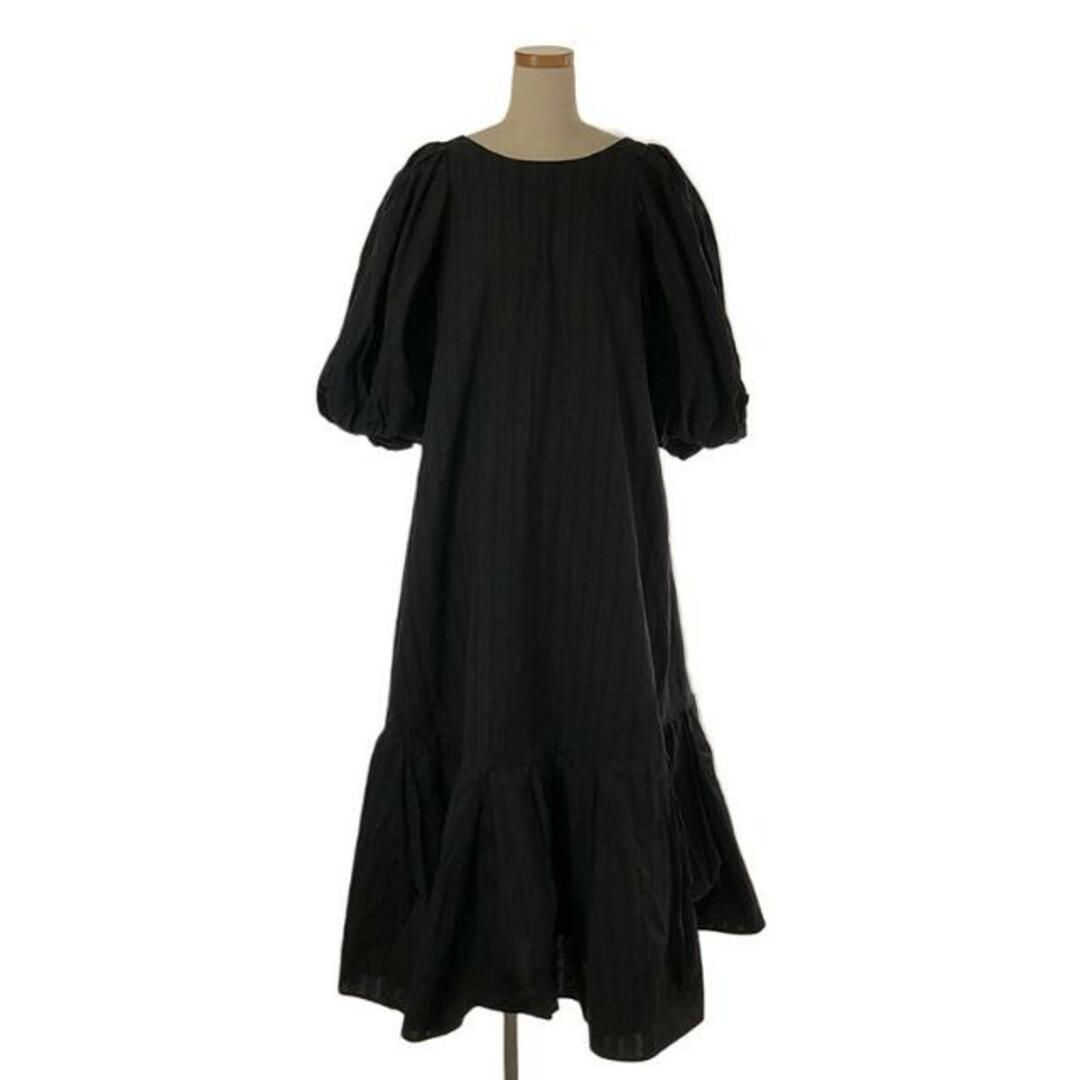 Uhr(ウーア)の【美品】  Uhr / ウーア | 2021SS | Puff Sleeve Back Open Dress ワンピース | 38 | ブラック | レディース レディースのワンピース(ロングワンピース/マキシワンピース)の商品写真