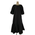 【美品】  Uhr / ウーア | 2021SS | Puff Sleeve Back Open Dress ワンピース | 38 | ブラック | レディース