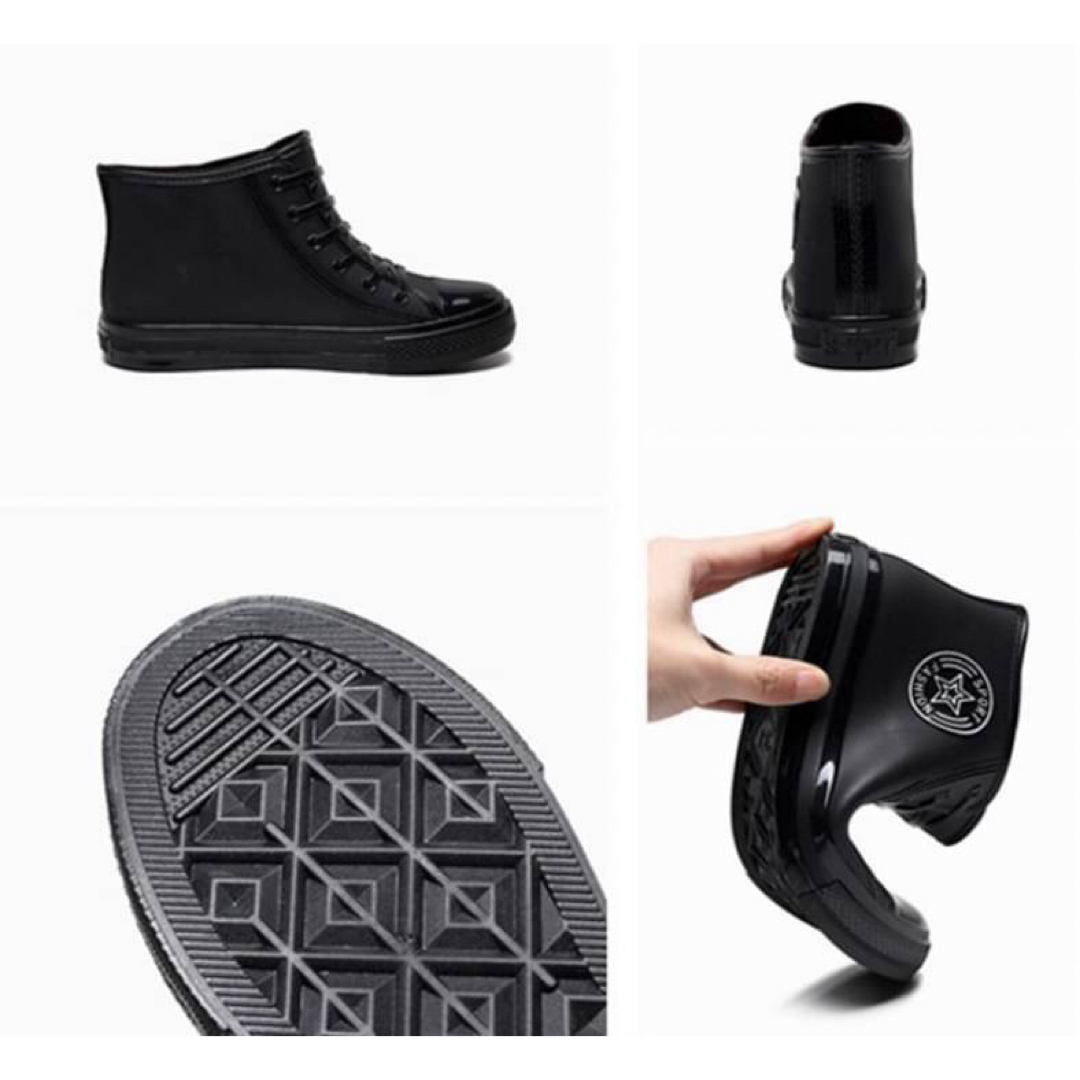 【人気】レインブーツ 長靴 ブラック レディース  ショートブーツ 防水 レディースの靴/シューズ(レインブーツ/長靴)の商品写真