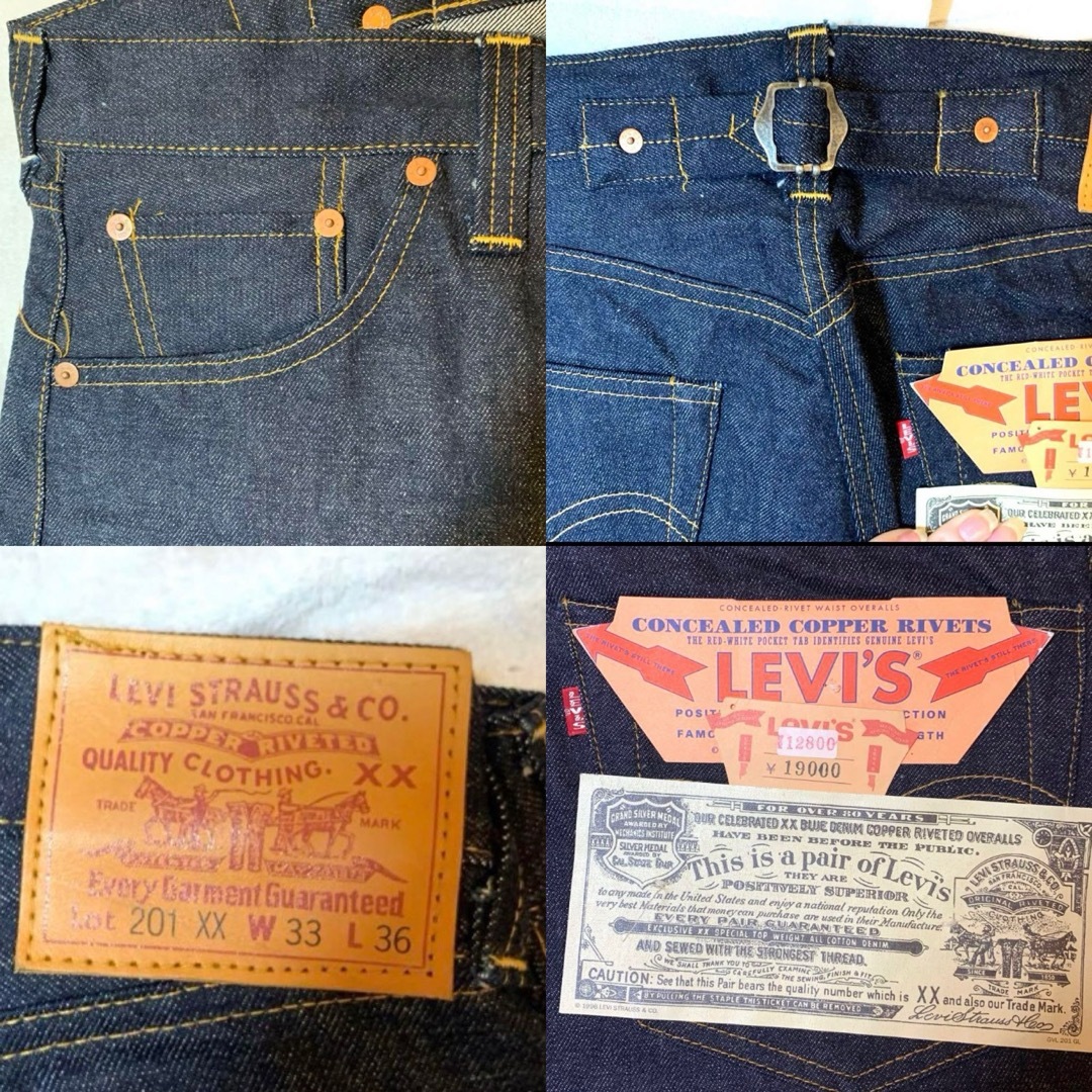 【デッドストック・米国製・555】LEVI’S 201-XX W33L36