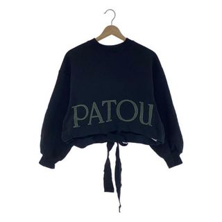 パトゥ(PATOU)のPATOU / パトゥ | 2022AW | ロゴプリント ショート丈 クルーネック スウェット | XS | ブラック | レディース(トレーナー/スウェット)