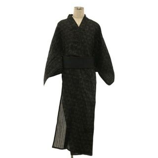 【新品】  UNDER COVER  / アンダーカバー | FUCK / 浴衣 着物 一式 3点セット / コットン 総柄 羽織り コート ・腰紐ベルト・下駄 | F | チャコールグレー | メンズ(その他)