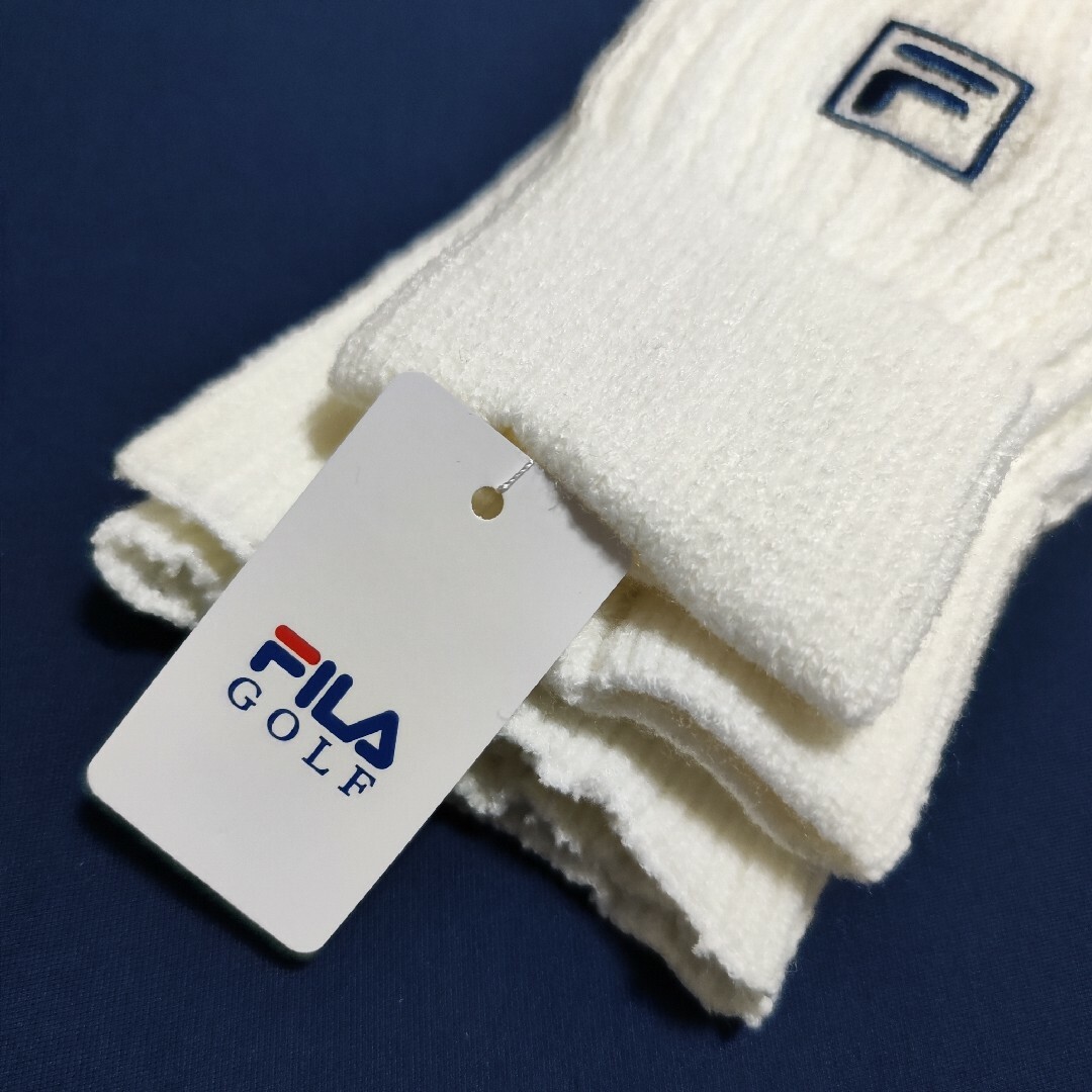 FILA(フィラ)の【新品】フィラゴルフ★レッグウォーマー（ホワイト）丈調整できるレッグウォーマー4 スポーツ/アウトドアのゴルフ(ウエア)の商品写真