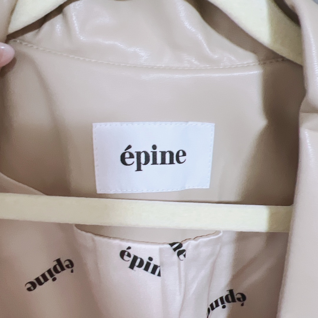 épine(エピヌ)のépine logo lining leather jacket beige レディースのジャケット/アウター(トレンチコート)の商品写真